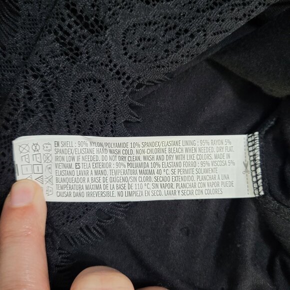 Forever 21 SZ LG Lace Long Sleeve Little Black Dress Goth Whimsigoth Date Night - Picture 8 of 8